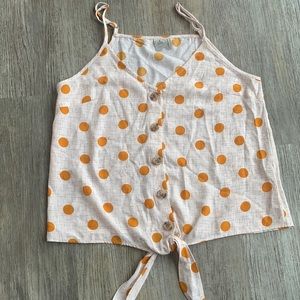 Paper crane polka dot tie front tank